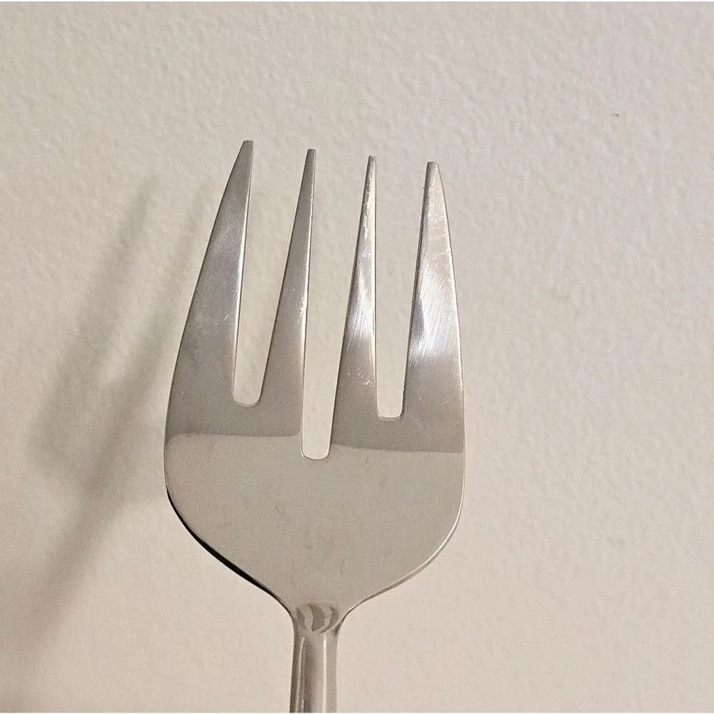 Pottery Barn Long Green Bead salad serving fork